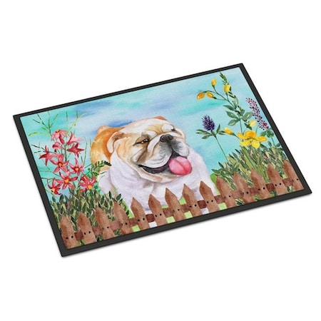 Carolines Treasures Carolines Treasures CK1201MAT English Bulldog Spring Indoor or Outdoor Mat - 18 x 27 in. CK1201MAT